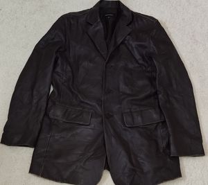 Men's Brown Leather Blazer