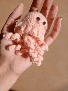 Cute Crochet jellyfish Keychain 🪼