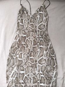🤎Snakeskin Print Mini Dress