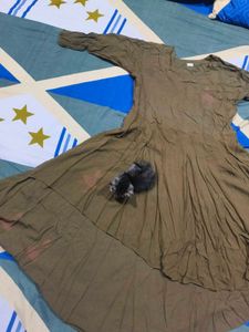 Bohemian Olive Green Maxi Dress