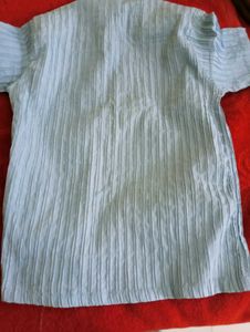 Men's Light Blue Textured Shirt