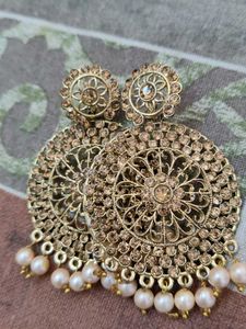 Exquisite Gold Jhumkas with Pearls
