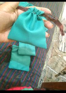 12turquoise drawstring pouches