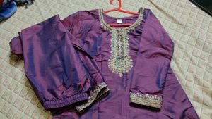 Elegant Purple Silk Kurta Set