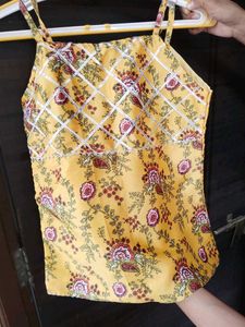 Yellow Floral kurti