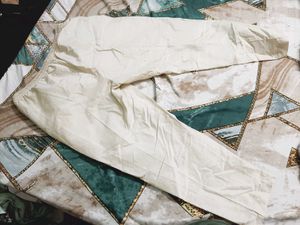 Cream Linen Blend Pants