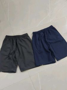Men's Athletic Shorts - Pack of 2 (Navy blue, Ash