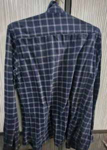 Men's Navy Plaid Button-Up Shirt