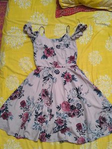 Floral Print Cold Shoulder Dress