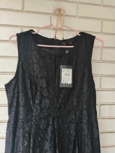 Elegant Black Lace Fit &amp; Flare Dress