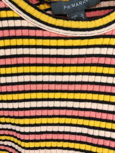Fitted Pink, Yellow And Black Maxi Dress, UK 12