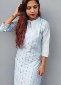 Elegant Blue Cotton Kurta Set