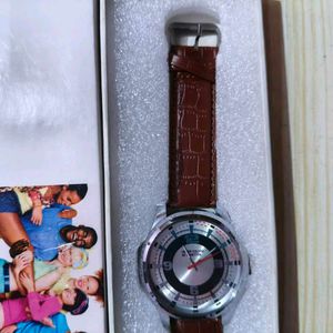 Benetton Watch with Brown Leather Strap