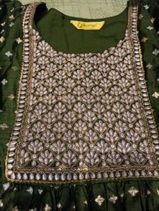 Green Embroidered Kurta Set