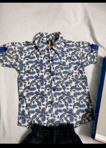Paisley Print Shirt &amp; Shorts Set for Boys