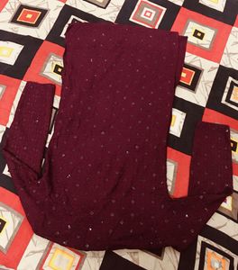 Maroon Embroidered Kurta