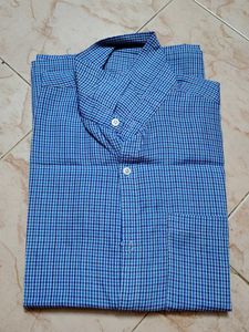 L size Men's Blue Checkered Kurta