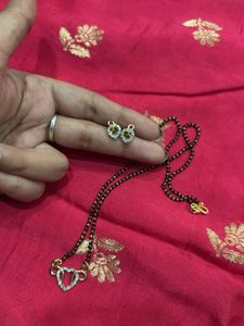 Elegant Heart Pendant Mangalsutra Set