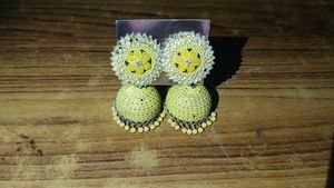 Yellow Jhumka Earrings and others beautiful earing