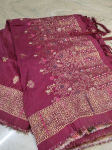 Elegant Maroon & Gold Dupatta