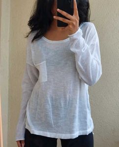 Sheer White Long Sleeve Top