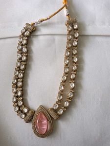 Elegant Pink Stone Jewellery Set