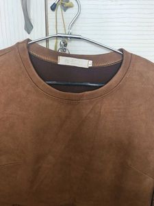 Brown Lace Sleeve Mini Dress