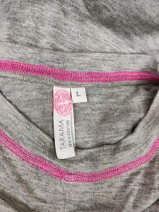 Tarama Grey Solid Crop Top ( Women)