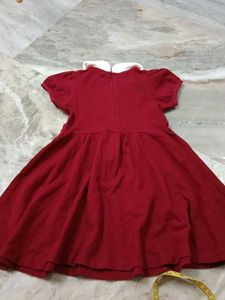 Cute Red Dress with Bear Accent