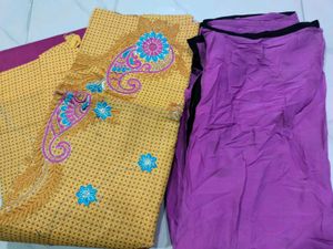 Yellow Kurta Set with Embroidery