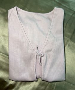 Light lavender Ribbed cardigan