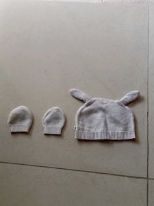 Mothercare Brand Warm Woolen Cap Mitten Set