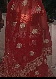 Stunning Red Embroidered Lehenga Choli Set