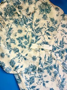 Blue Floral Button-Down Shirt