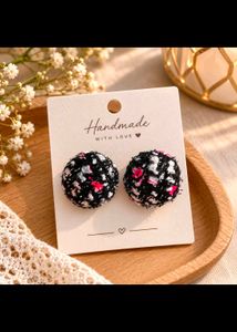 Handmade Tweed Stud Earrings