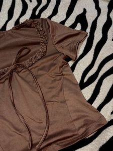 Brown Ruffle Top