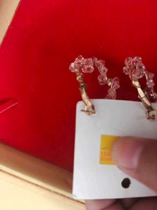 Pink Beaded Hoop Earrings