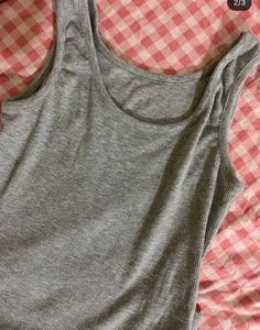Grey Ribbed Tank Top
