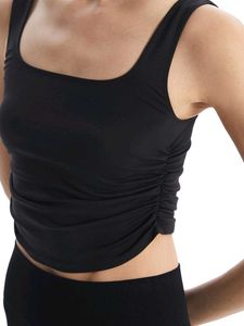 Ruched  black Tank Top