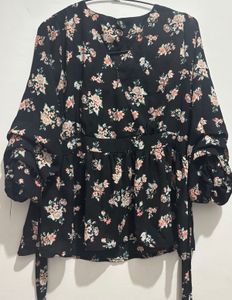 Floral Print Peplum Top