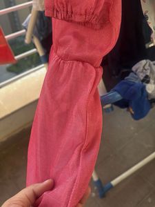 Cute Pink Puff Sleeve Dress cum top