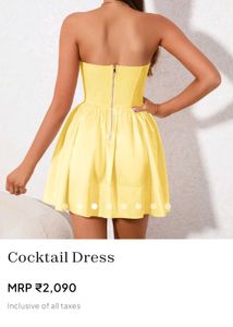 Chic Yellow Strapless Cocktail Dress