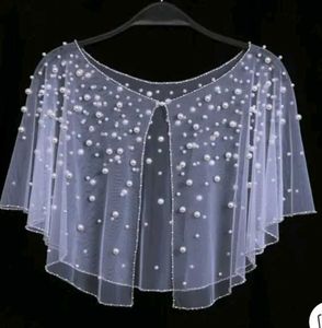 Embellished Pearl Cape Shawl