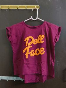 Purple "Doll Face" Graphic Tee