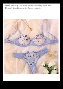 XL Floral Lace Embroidery Lingerie Set