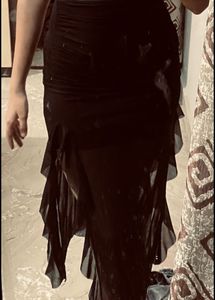 Chic Black Sheer Mesh Dress xs-s