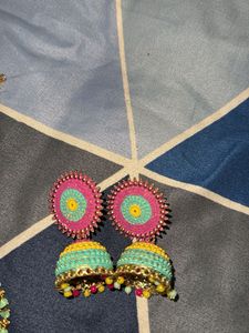 Colorful Jhumka Earrings - Statement Jewelry