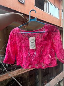 Vibrant Pink beautiful Lace Crop Top never use tot
