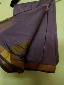 🆕 Elegant Purple Cotton Saree