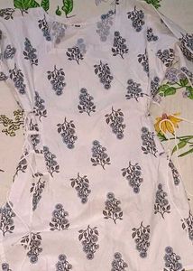 Chic White Printed Kurta